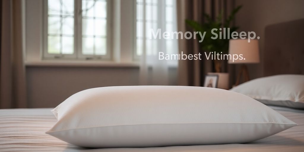 Vector illustration of a bamboo memory foam pillow.