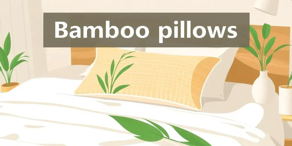 Cozy bedroom with bamboo pillow and soft bedding.