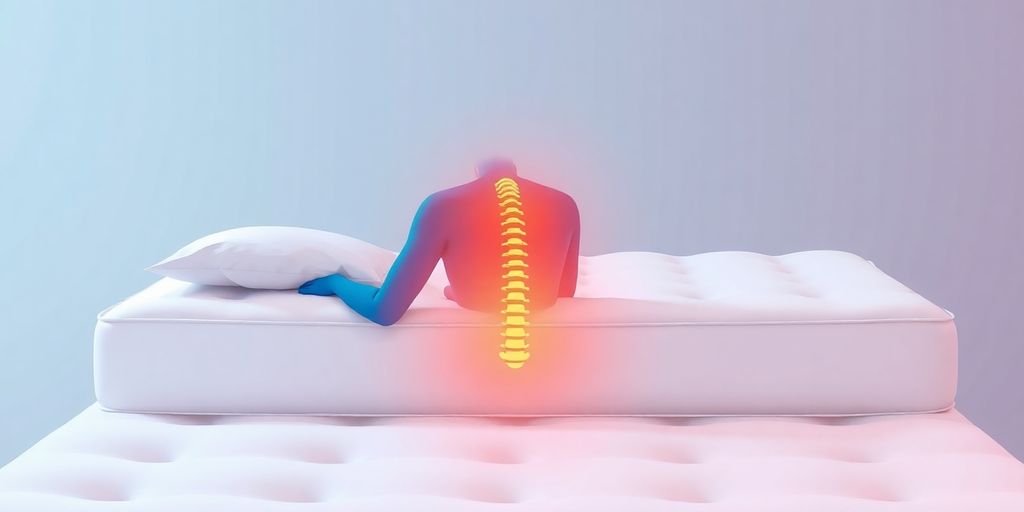 Vector illustration of a supportive mattress for back pain.